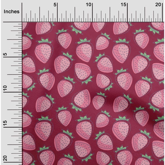 oneOone Cotton Jersey Bright Crimson Red Fabric Strawberry Fruit Diy Clothing Quilting Fabric Print Fabric By Yard 58 Inch Wide