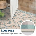 thumbnail image 5 of GlowSol 10'x13' Washable Area Rugs for Living Room Farmhouse Soft Non Slip Rug Indoor Floral Butterflies Print Pattern Carpet, Blue Pink, 5 of 8