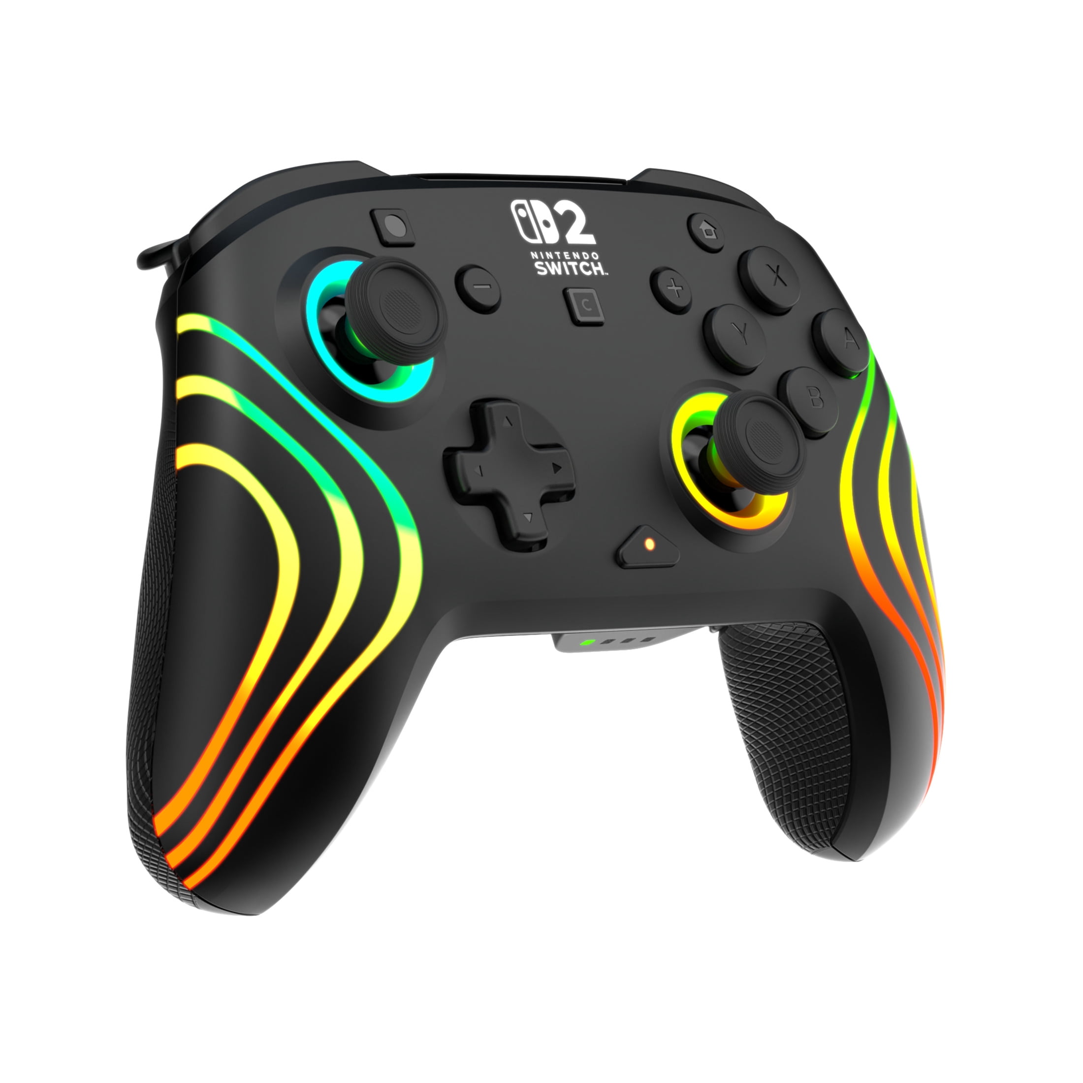 Turtle Beach Afterglow Wave Wireless RGB Gaming Controller (Black) - Officially Licensed for Nintendo Switch 2, Nintendo Switch - Customizable Lighting, TMR Sticks, RBG