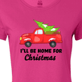 thumbnail image 4 of Inktastic I'll Be Home for Christmas Truck with Tree Women's T-Shirt, 4 of 5