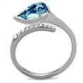 thumbnail image 2 of Womans Silver Aquamarine Ring Anillo Para Mujer Stainless Steel Ring with Top Grade Crystal in Sea Blue Milan, 2 of 4