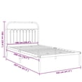 thumbnail image 2 of vidaXL Metal Bed Frame without Mattress with Headboard Black 39.4"x78.7", 2 of 7