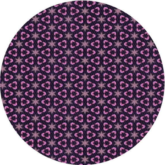 Ahgly Company Indoor Round Patterned Orchid Purple Area Rugs, 8' Round