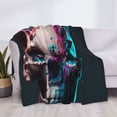 thumbnail image 3 of Balery Modern Abstract Colorful Skull B Manta de Franela con Dibujo, Lujo Ultra Suave y Cálido, Antipelusa y Resistente a las Arrugas para Cama, Sofá, Camping -60"x50", 3 of 6