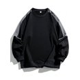thumbnail image 1 of Chandail en Molleton à Manches Raglan pour Hommes, Col Rond Contrastant à la Mode, Adapté pour l'Automne et l'Hiver, 1 of 6