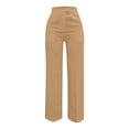 thumbnail image 5 of Dress Pants Women Straight Leg Business Casual Pants Elastic Waist Work Trousers office Slacks with Pockets Khaki XL(XL), 5 of 5