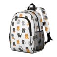thumbnail image 2 of Multicolor Cat White Pattern Backpack for School, Cute School Bag with Adjustable Shoulder Straps and Padded Back, 15"x11.42"x5.5", 2 of 5