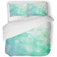 thumbnail image 1 of ABPHQTO Juego de ropa de cama de 3 piezas, Bokeh blanco mar verde azulado en azul, verde, acuarela, cielo colorido, llamarada solar, funda nórdica abstracta con 2 fundas de almohada, 1 of 1