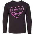 thumbnail image 3 of Inktastic I Love My Glamma in Pink Chalk Heart Long Sleeve Youth T-Shirt, 3 of 5