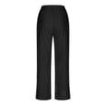thumbnail image 4 of CQONEPT Womens Cotton Linen Pants Casual Capris Pants Elastic Waist Solid Color Drawstring Pant with Pockets Black M, 4 of 5