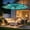 Blue, variant on Patbrela 9ft 3-Tier Solar Patio Umbrella with LED Lights, Tilt Adjustment Outdoor Umbrella, Market Sun Shade for Beach, Backyard, Deck, Poolside, Beige