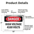 thumbnail image 2 of (2 Pack) High Voltage 4160 Volts OSHA Danger Sign 10 Inch X 7 Inch Indoor / Outdoor Rust-Free Aluminum Metal Signs for Workplace, Workshop, and Construction Site, Made in the USA, 2 of 8