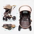 thumbnail image 5 of Petit B612 Luxury Baby Stroller 2 in 1 with Bassinet Mode Foldable Infant Stroller High Landscape Reversible Stroller Travel Pram Baby Carriage (Black), 5 of 5