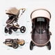 thumbnail image 5 of Petit B612 Luxury Baby Stroller 2 in 1 with Bassinet Mode Foldable Infant Stroller High Landscape Reversible Stroller Travel Pram Baby Carriage (Grey), 5 of 5