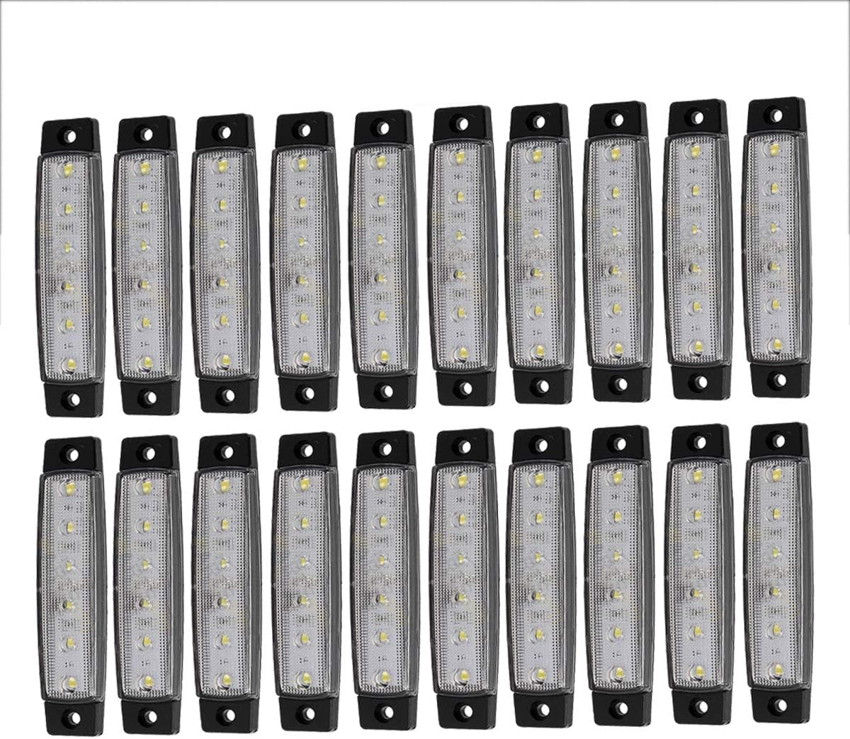 KYYET LED Zijmarkeringslichten 6 LED 2835 SMD Klaringslampen voor Truck Trailer RV Campervan Pickup Tractor Vrachtwagen SUV Boot 12V DC Shockproof (10