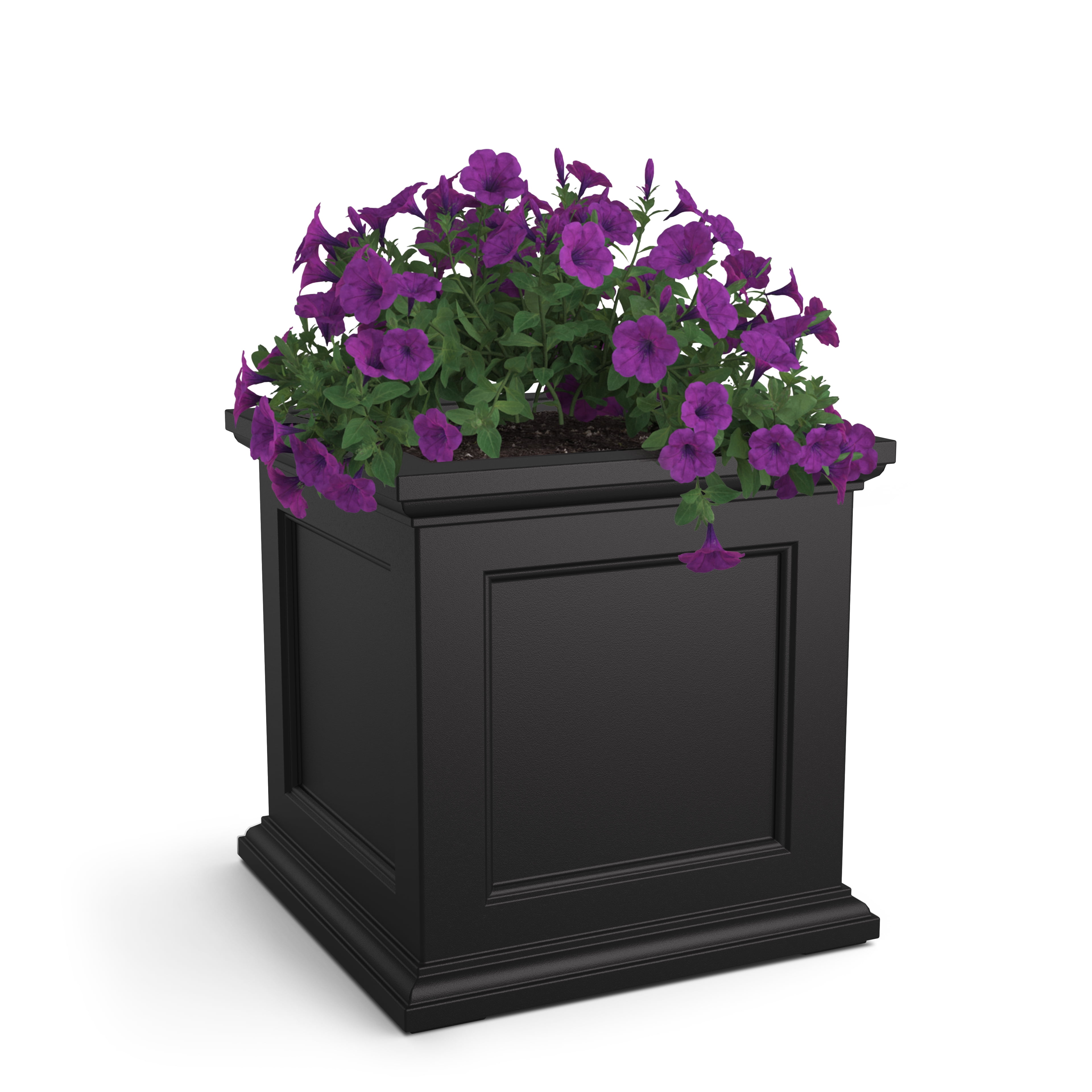 Mayne Fairfield 28" x 28" x 28" Square Black Plastic Planter