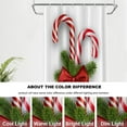 thumbnail image 6 of Red Festival Christmas Decor Shower Curtain, Green Candy Bathroom Decor Polyester Fiber Plastic Rings Quick-Drying Waterproof for Bathtubs/Bathroom, 72x36 inches, 6 of 6