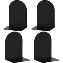 4 Pieces Bookends, Book End, Book Stopper, Book Organizer, Metal Bookend for Shelves, Black Book Ends for Shelves, Book Stopper for Heavy Books, Book Shelves Holder for School Library