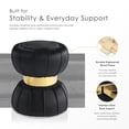 thumbnail image 4 of Furniture of America Rigi Modern 15" Velvet Fabric Round Stool, Black, 4 of 10