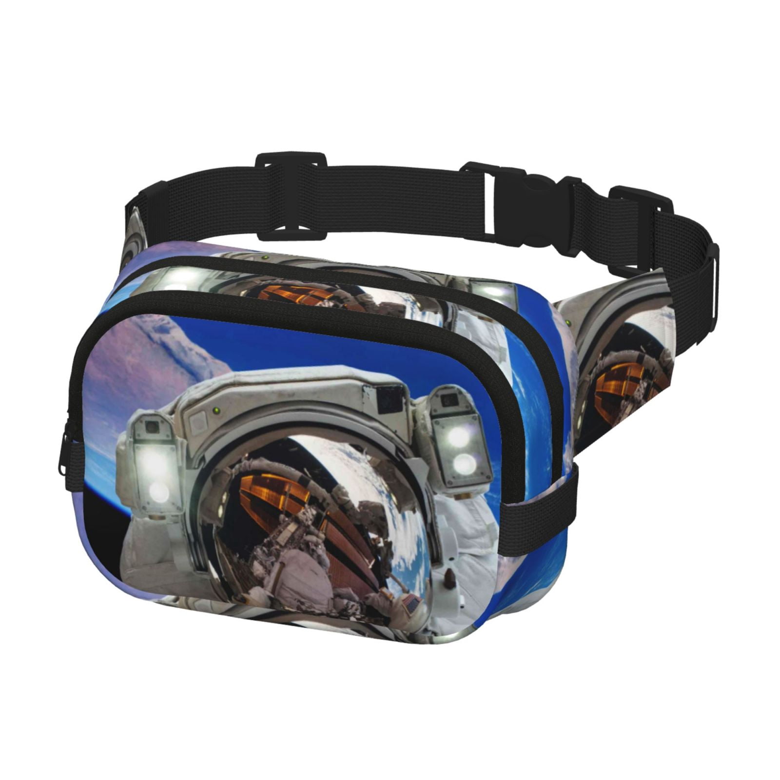Kuqiui Astronaut in Outer Space Print Fanny Packs for Women Cross Body Waist Bag Fashionable Fanny Pack Designer Workout Hiking Waist Pack Running Travel Gym