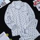 thumbnail image 4 of Conjunto de pijama de algodón para hombre, camisa informal de manga larga de talla grande, pantalones, ropa de dormir con estampado a cuadros para primavera y otoño, 4 of 5