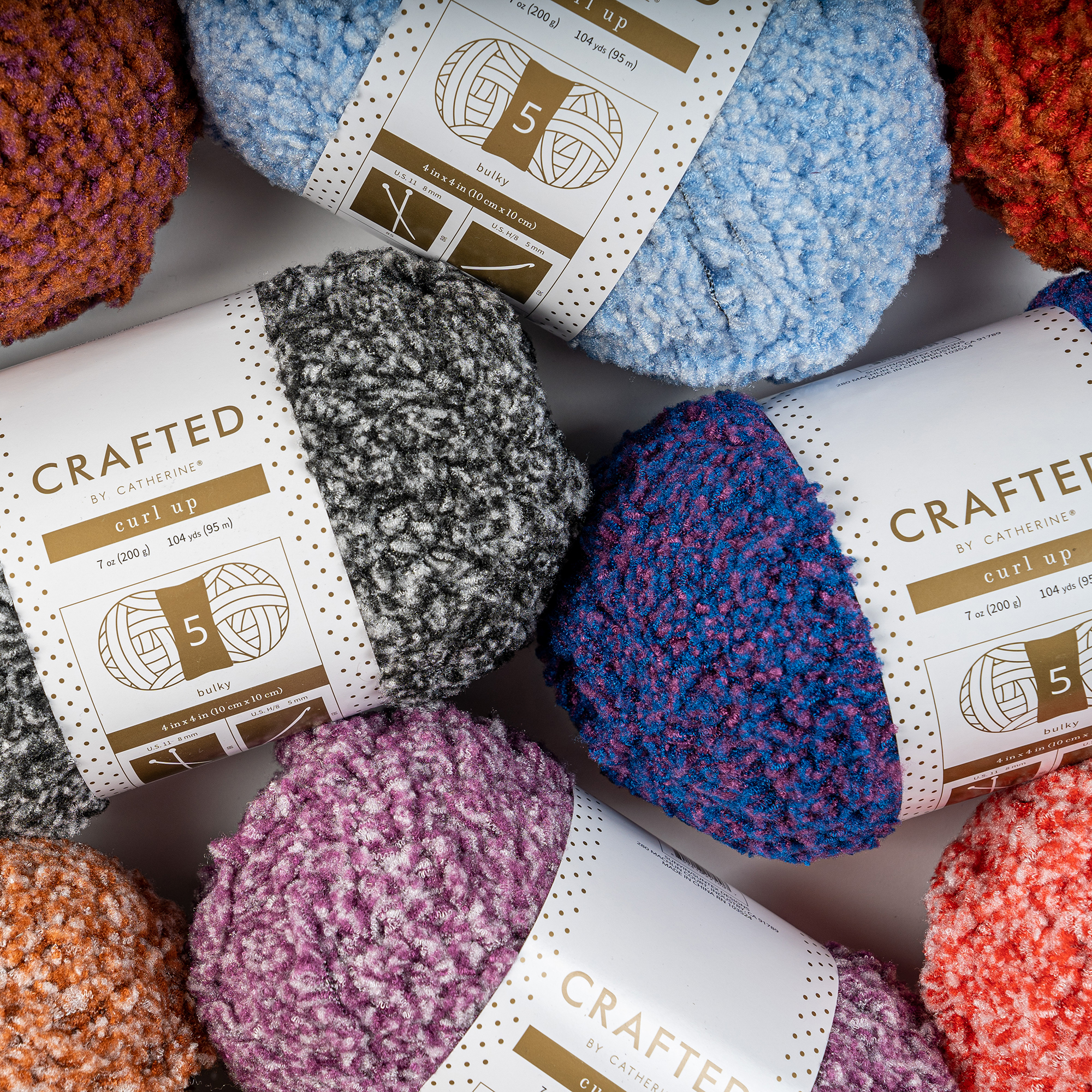 Crafted by Catherine Candy Cane Curl Up Super Bulky Yarn, 104 yards, 7oz/200g (2 Pack)
