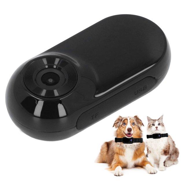 Pet Collar Camera,1080P HD Cat Dog Collar Camera with 32GB SD Card Outdoor Tracker Mini Pet Sport Action Recording Camera for Video Records