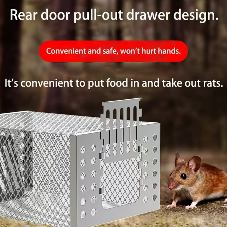 3-Pack Humane Live Rat & Mouse Trap Cages - Safe Pest Control, Catch And Release, Reusable, Modern Design