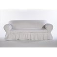 thumbnail image 5 of Classic Slipcovers Washed cotton Ruffled 2 piece loveseat slipcover Grey, 5 of 5