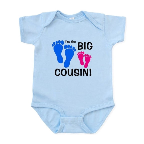 CafePress - Big Cousin Baby Footprints Infant Bodysuit - Baby Light Bodysuit, Size Newborn - 24 Months