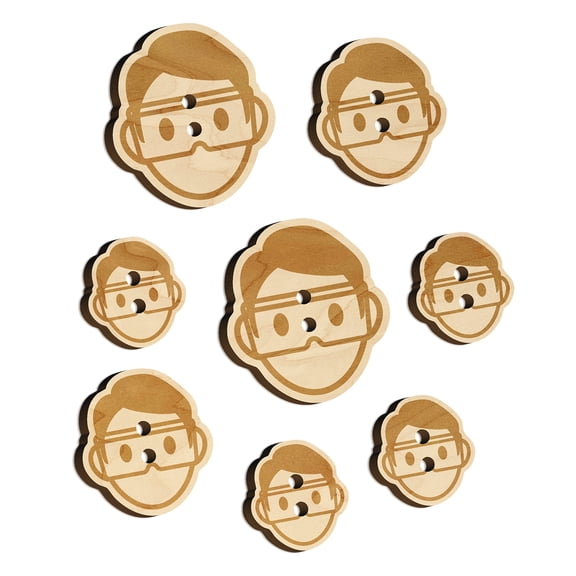 Occupation Scientist Lab Chemist Icon Wood Buttons for Crochet Knitting Sewing DIY Craft - 1.00 Inch Medium (7pcs)