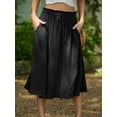 thumbnail image 5 of JWD Women's Skirts Flowy Maxi Skirt Summer Long Midi Length Casual Skirt Elegant Cool Dress with Pockets Black L, 5 of 8