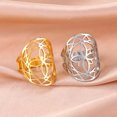 thumbnail image 2 of RSAMD Chakra Mandala Flower Rings for Women Adjustable Stainless Steel Rings Jewelry-Gold, 2 of 7