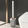 thumbnail image 6 of AYktou Wall Mounted Toilet Brush and Holder Set, Compact Long Handle Bathroom Toilet Bowl Brush Space Saving Hemispherical 360° Cleaning Brush with Sealing Cover Drainage Cup, 6 of 8