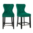 thumbnail image 5 of WestinTrends Wordford 24" Tufted Velvet Counter Stool (Set of 2), Black/ Dark Green, 5 of 12