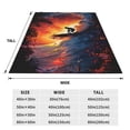 thumbnail image 3 of Bixox Fleece Blanket Sunset Surfing Silhouette Pattern Super Soft Double-Sided Microfiber Flannel Blanket for Sofa, Bed, Couch,Suitable for All Seasons - 60"x50", 3 of 5
