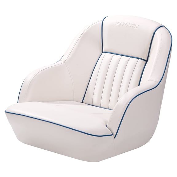 Captain Bucket Seat, Boat Seat, Boat Cabin Seating,Pontoon Boat Seats,Boat Captains Chairs,Fishing Seats for Boats,22"L*21.5"W*19.5"H,White/Blue