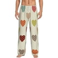 thumbnail image 2 of Goofa Heart Polka Dot Printed Soft Pajama Pants for Men, Wide Leg Comfy Casual Lounge Yoga Pants-Medium, 2 of 9