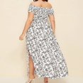 thumbnail image 4 of Baywell Womens Plus Size Off The Shoulder Casual Short Sleeve Maxi Dress Split Cocktail Skater Dresses L-4XL, 4 of 6