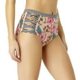 thumbnail image 3 of Juniors' Floral Print High-Waist Swim Bottom, 3 of 5