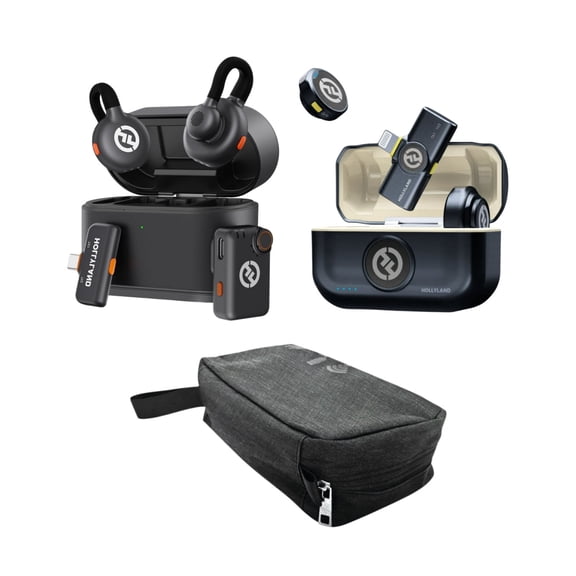 Hollyland Lark M2 Duo (Lightning) and M2S Mini Combo Mic System with Maxell Travel Case