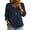 Dark Blue #1, variant on Casual Peter Pan Collar Linen Blouse for Women - Long Sleeve Button Down Peplum Top, Breathable for Spring & Summer Light Green XL