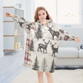 thumbnail image 5 of FORMRS Wearable Blanket Hoodie with Sleeves for Kids Cozy Flannel Sweatshirt, Beige Deer, 5 of 7