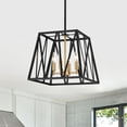 thumbnail image 6 of CHLOE Ironclad Industrial 4 Light Black Inverted Pendant Ceiling Fixture 14", 6 of 11