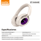 thumbnail image 3 of Audífonos Bluetooth EWTTO ET-A4044B, Tipo Diadema, Batería de 200mAh, Luz LED Púrpura – Ideal para Música, Gaming, Oficina o Exteriores, 3 of 7