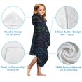 thumbnail image 7 of Colorful Doodle Dinosaurs Dark Pattern Hooded Bath Towel，50"x30" for Ages 3 To 12 Kids, Quick Dry Lightweight Soft Microfiber Hood Beach Towel Cover Up for Kids, 7 of 7