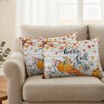 thumbnail image 6 of Outdoor Pillow Covers 20x12 Set of 2, Fall Pumpkin Waterproof Patio Throw Pillow Covers for Couch Sofa Chair, Orange White Thanksgiving Maple Leaf Decorative Pillowcases for Throw Pillows, 6 of 9