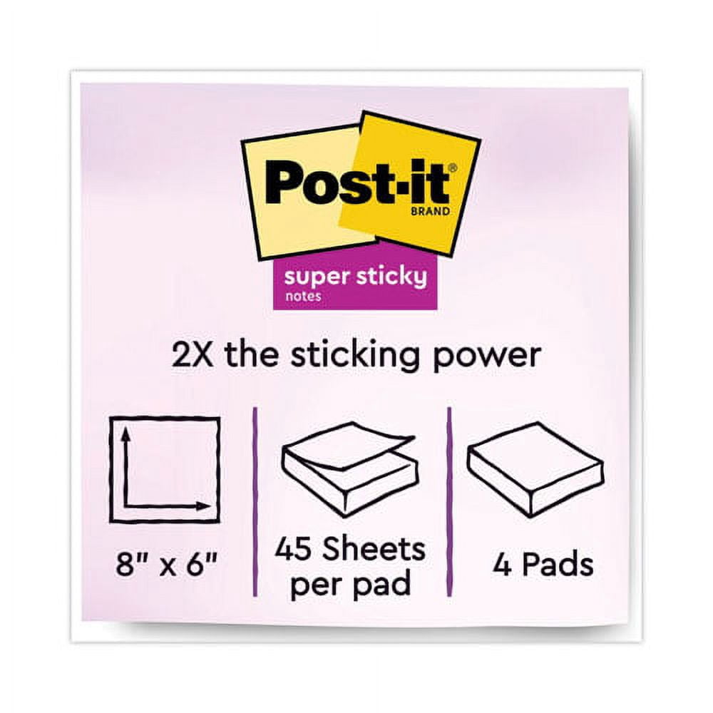 Meeting Notes in Energy Boost Collection Colors, 8" x 6", 45 Sheets/Pad, 4 Pads/Pack | Bundle of 10 Packs