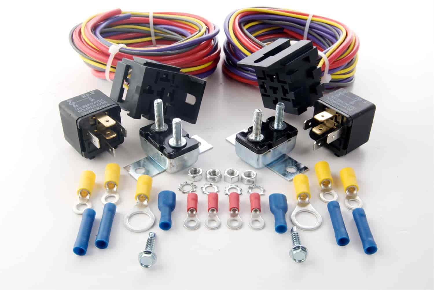 JEGS 10566 Dual Fuel Pump Harness and Relay Kit 30 Amp Includes (80