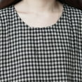 thumbnail image 5 of SMihono Fashion Women's Cotton Linen Dress Summer Short Sleeve Casual Plaid Flowy A-Line Midi Dresses with Pockets Black XXL, 5 of 9
